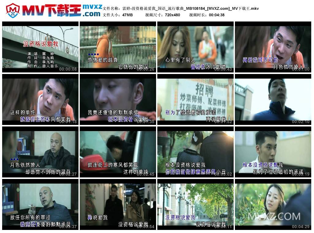 雷婷-没资格说爱我_国语_流行歌曲_MB108184